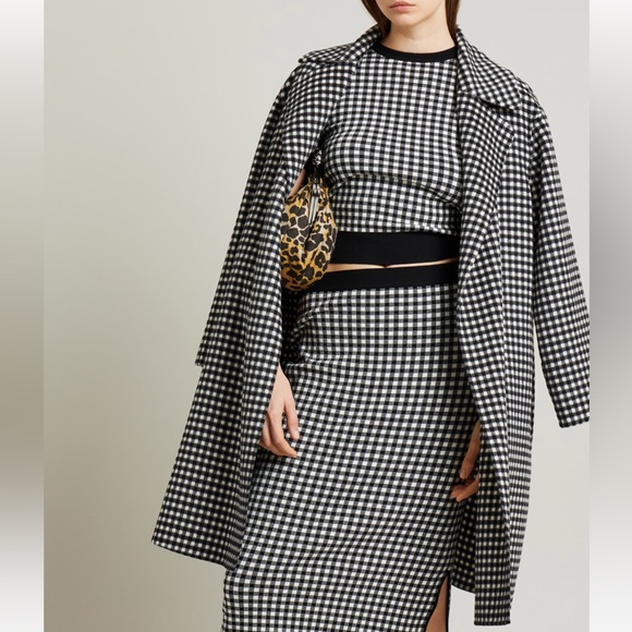 SOLD! NWOT Max Mara Studio Label-cut Alcade Check-Print Wool Wrap Coat Fall - Picture 4 of 17